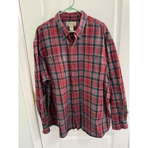 Duluth Trading Co Plaid Long Sleeve Button Front Chest Pockets Casual Shirt 2XL - Picture 5 of 6